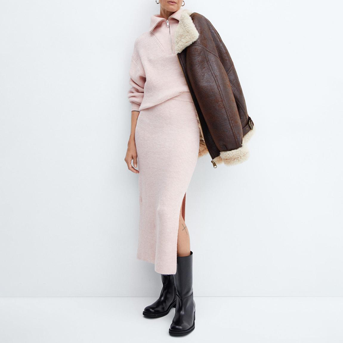 Pastel Pink Zip Knit Jumper main product photo