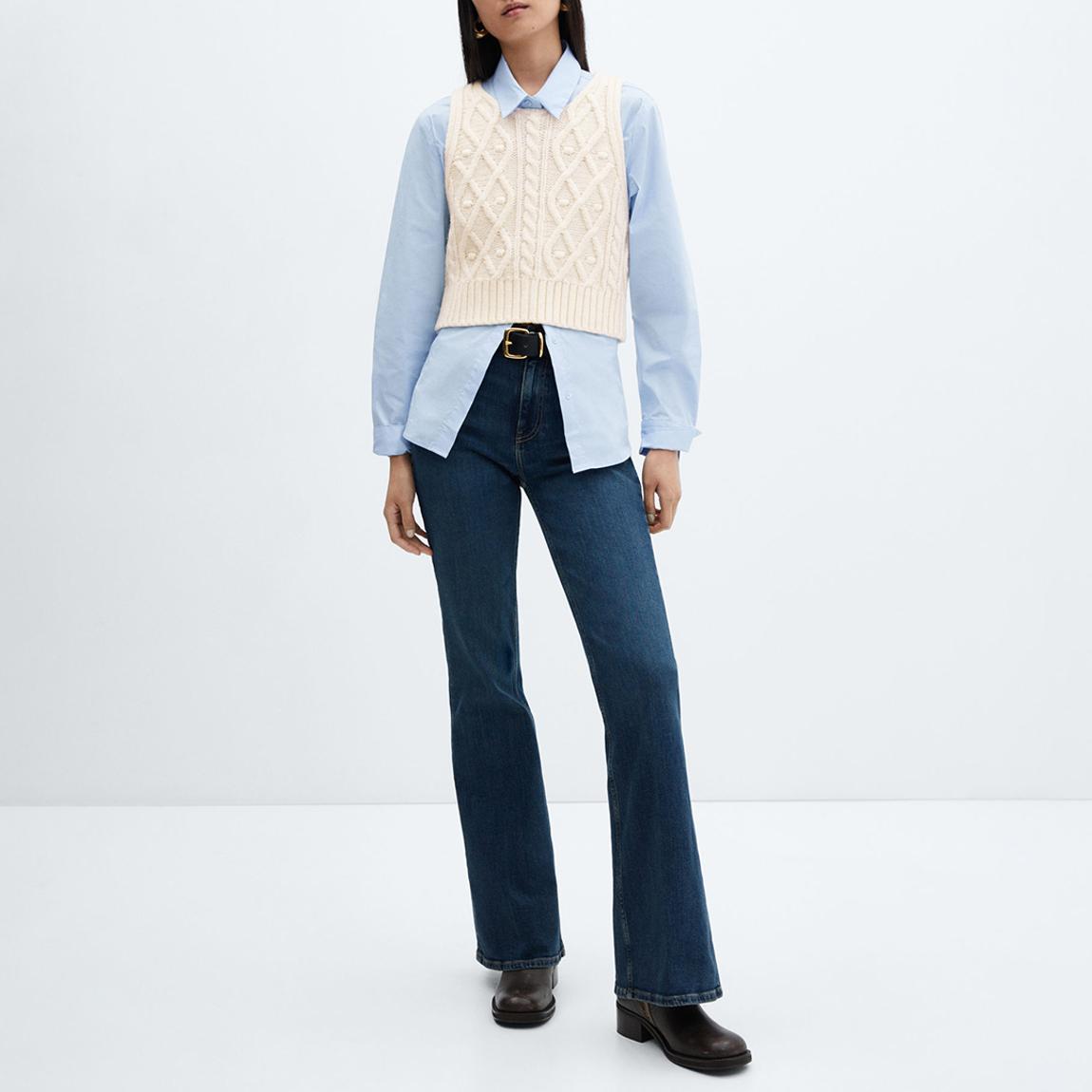 Ecru Braided-Knit Vest main product photo