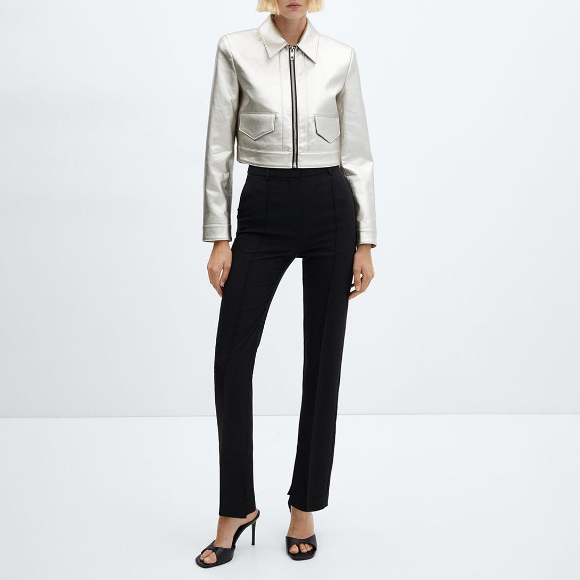 Silver Metallic Crop Jacket main product photo