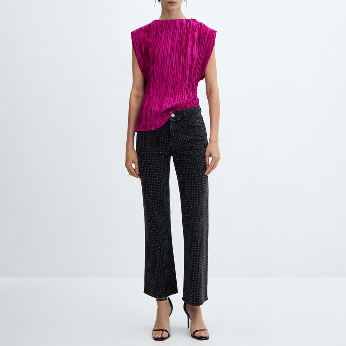 Fuschia Cowl Pleated Blouse main product photo
