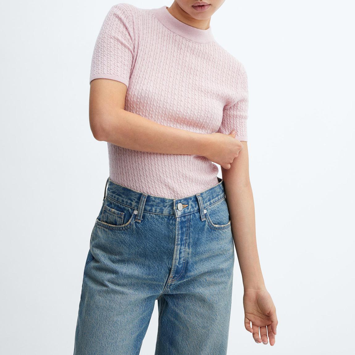 Pink Short-Sleeve Wool Jumper main product photo