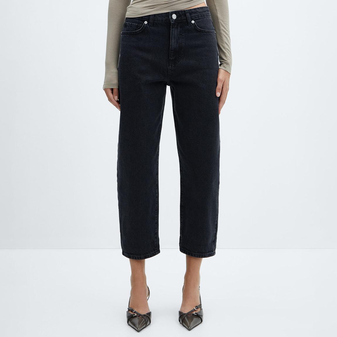 Black Denim High-Waist Slouchy Jeans main product photo