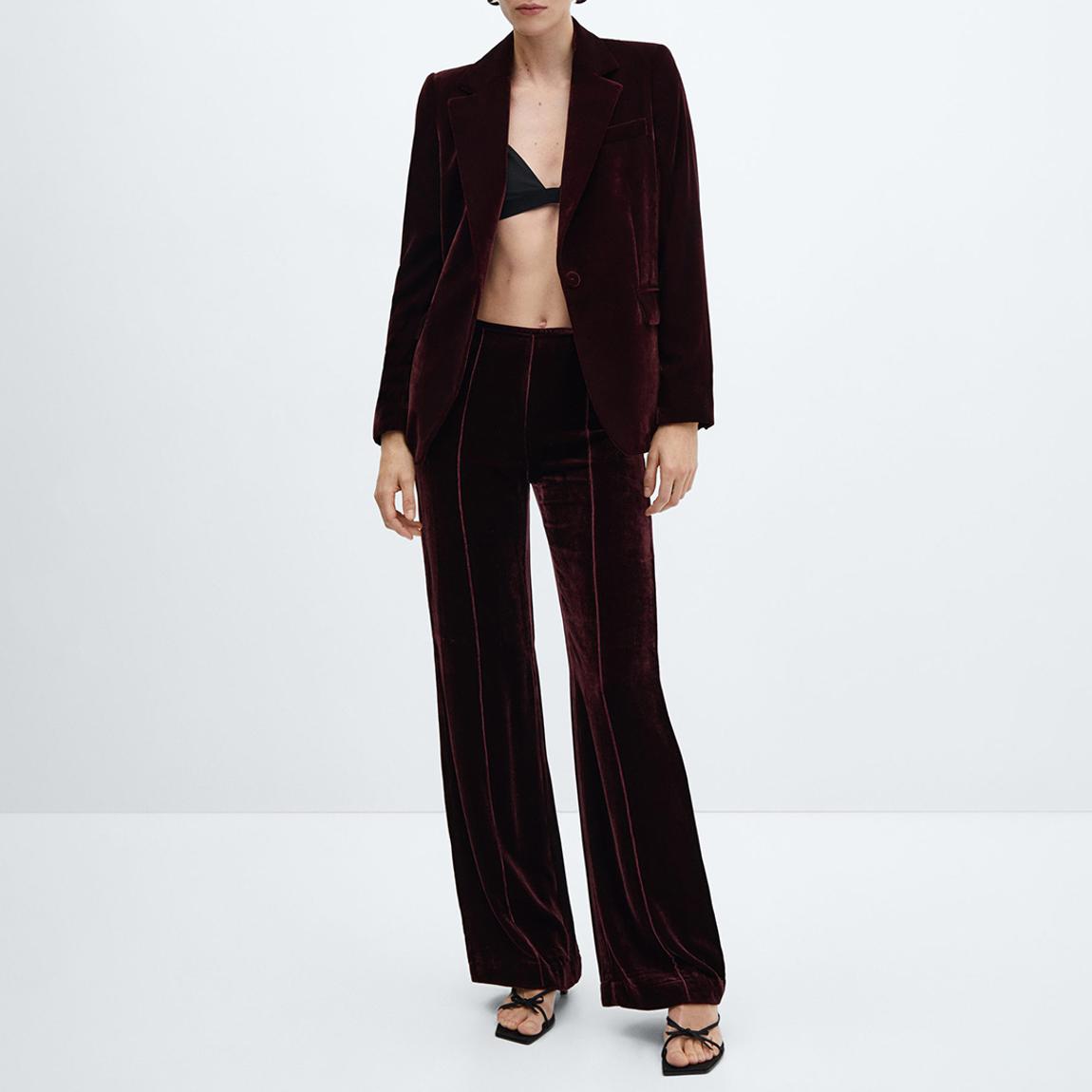 Burgundy Velvet Blazer main product photo