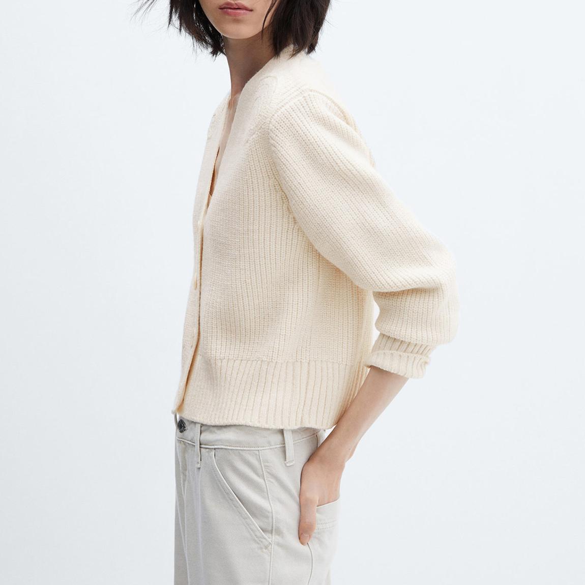 Ecru Cardigan With Shoulder Detail main product photo