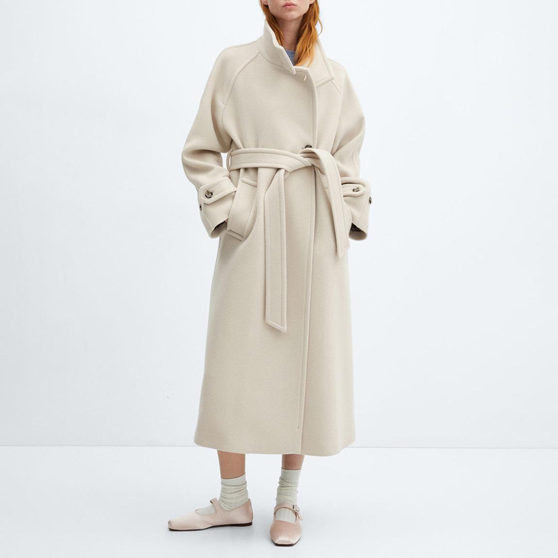 Ecru Turtleneck Virgin Wool Coat main product photo