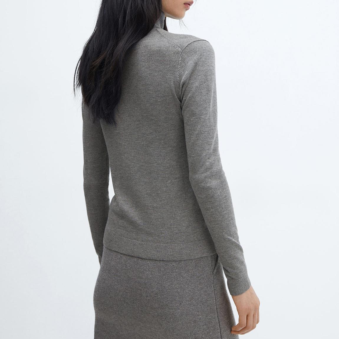 Grey Fine-Knit Turtleneck Jumper main product photo