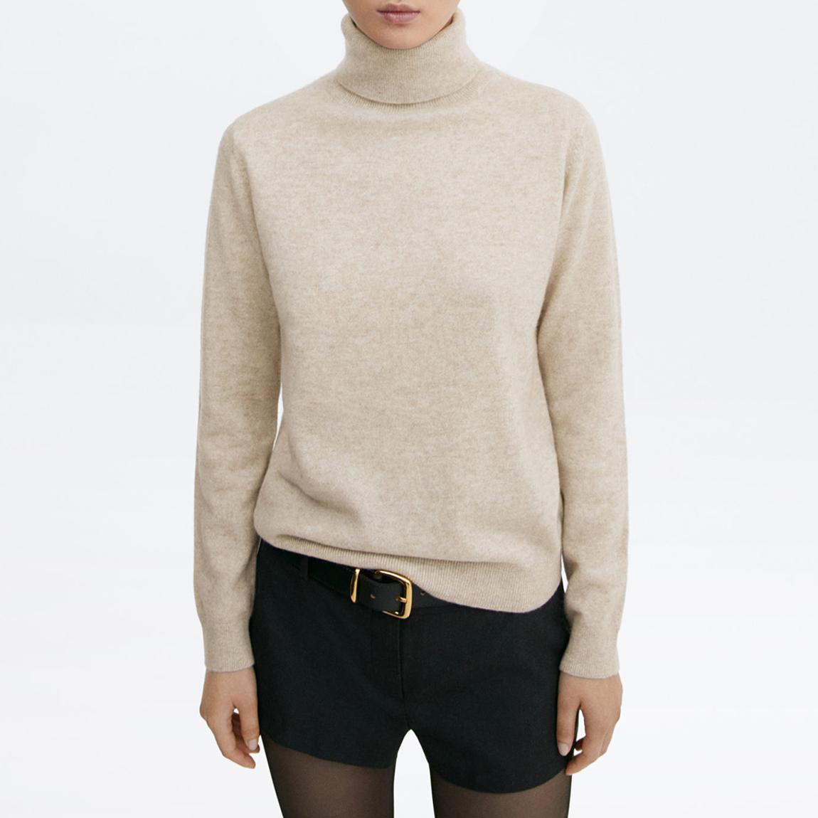 Grey Cashmere Turtleneck Jumper main product photo