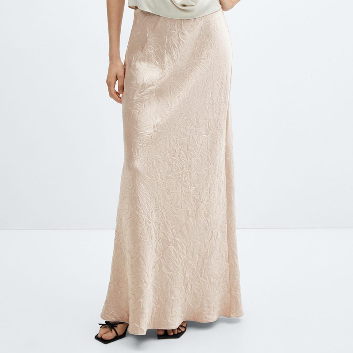 Beige Extra-Long Satin Skirt main product photo
