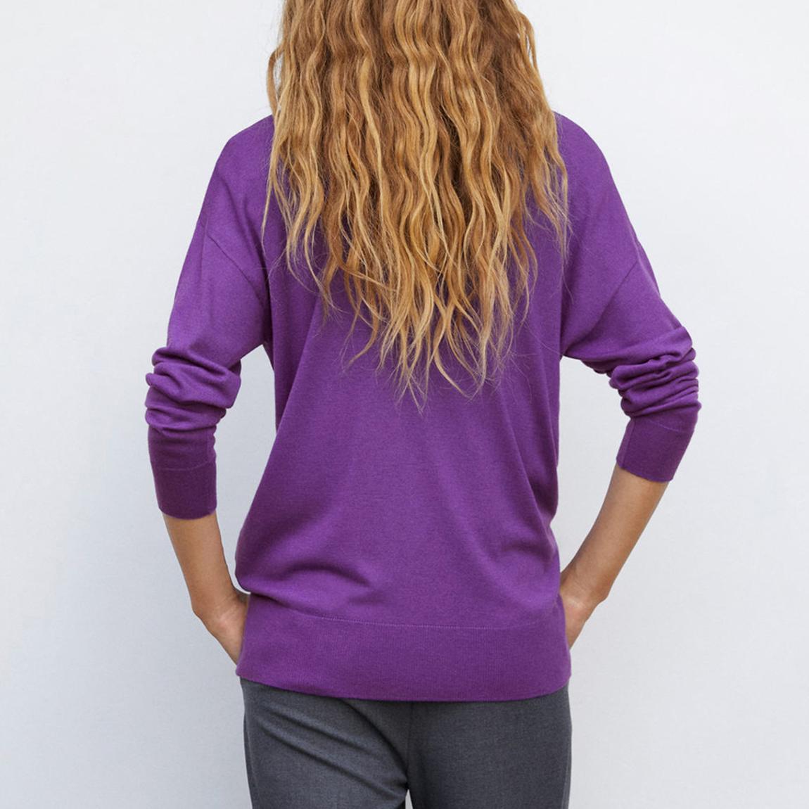 Purple V-Neck Cashmere Blend Pullover main product photo