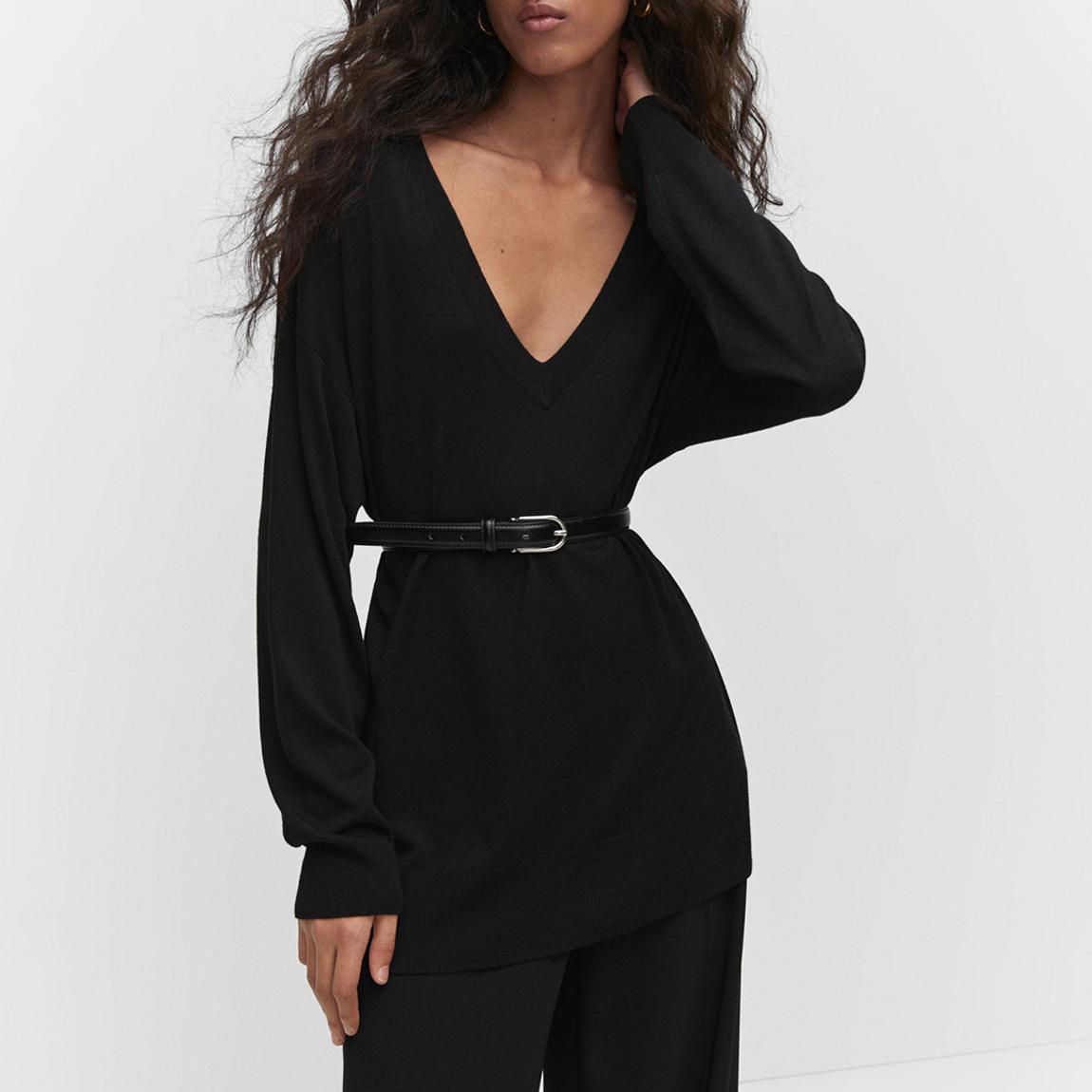 Black V-Neck Cashmere Blend Jumper main product photo