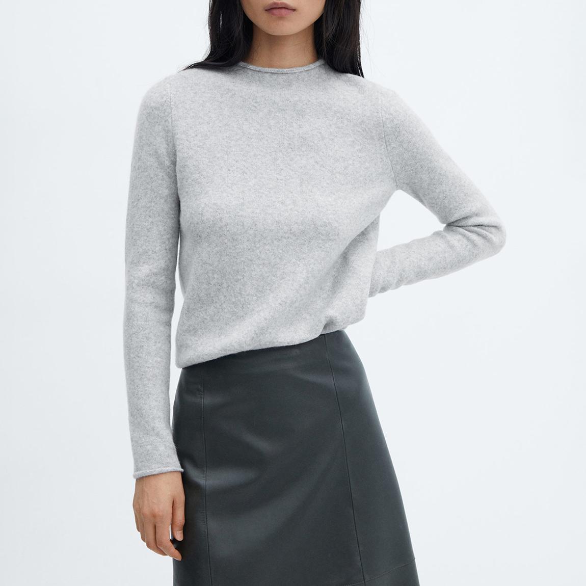 Light Grey Wool Blend High Neck Jumper main product photo