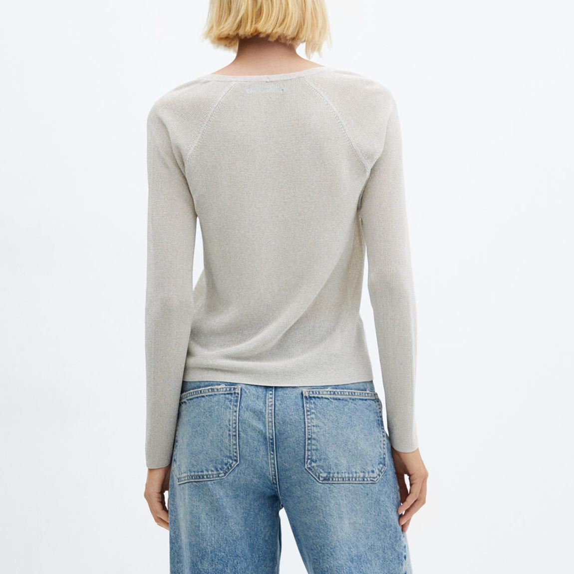 Silver V-Neck Lurex Jumper main product photo