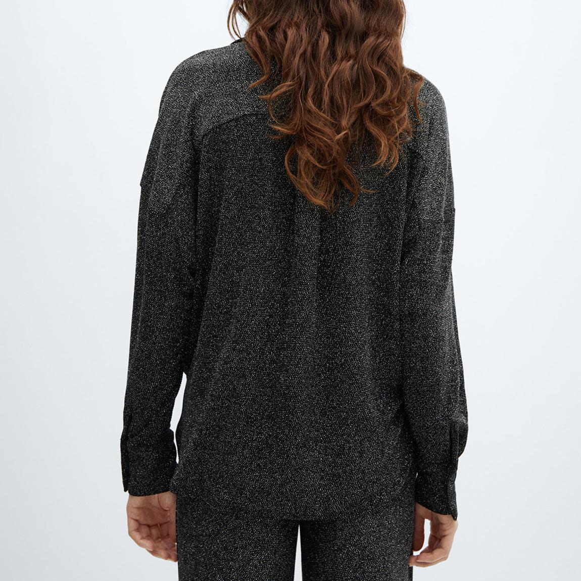 Silver Glitter Button Shirt main product photo