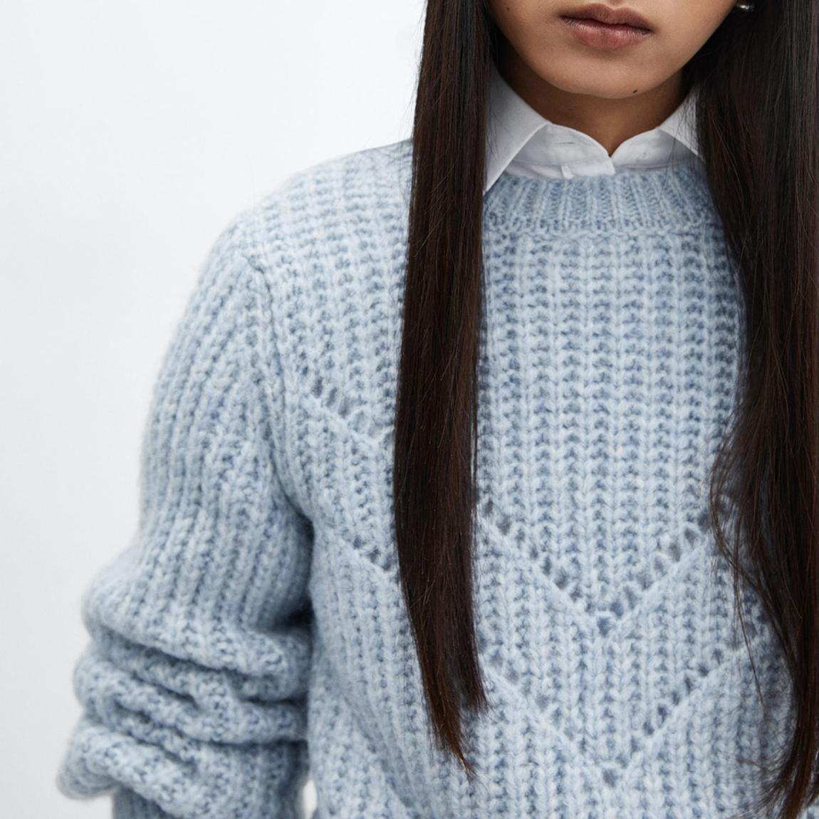 Prussian Blue Open Work-Detail Jumper main product photo