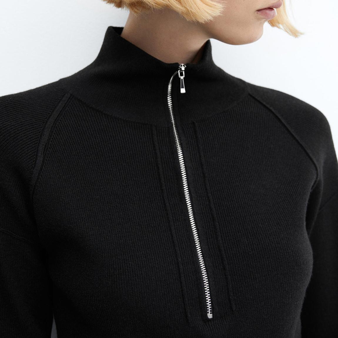 Black Zip Neck Jumper main product photo