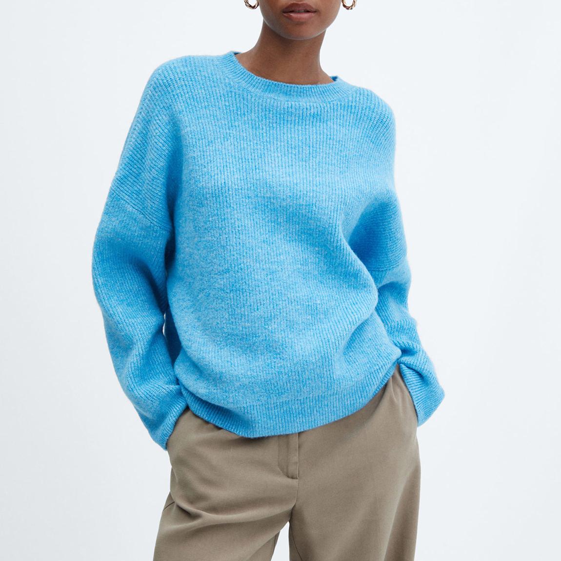 Turquoise Oversized Jumper With Dropped Shoulders main product photo