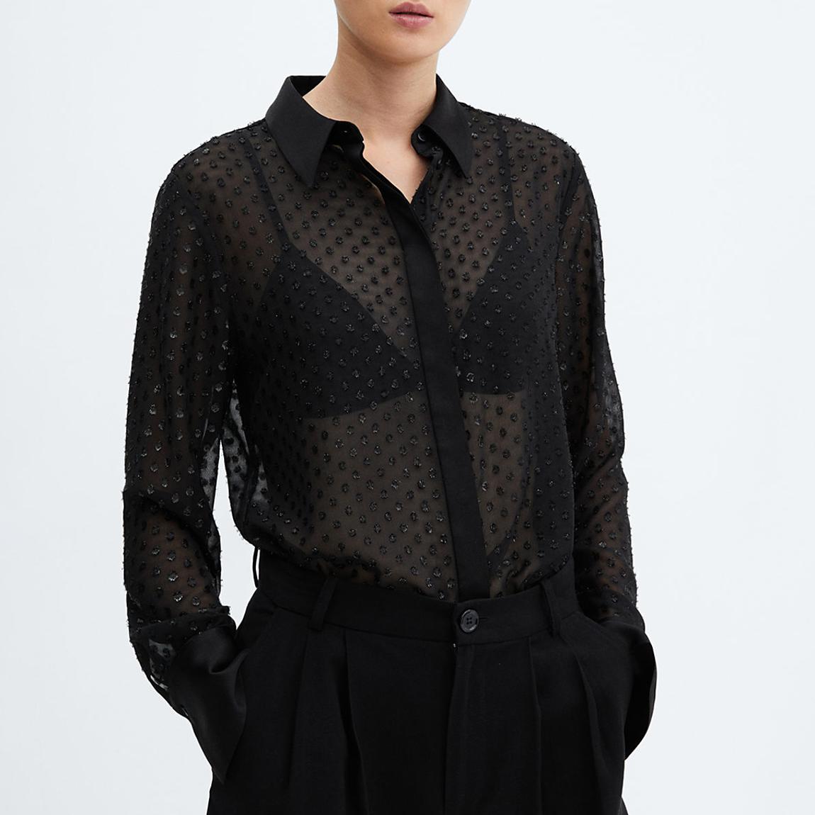Black Semi-Transparent Plumeti Shirt main product photo