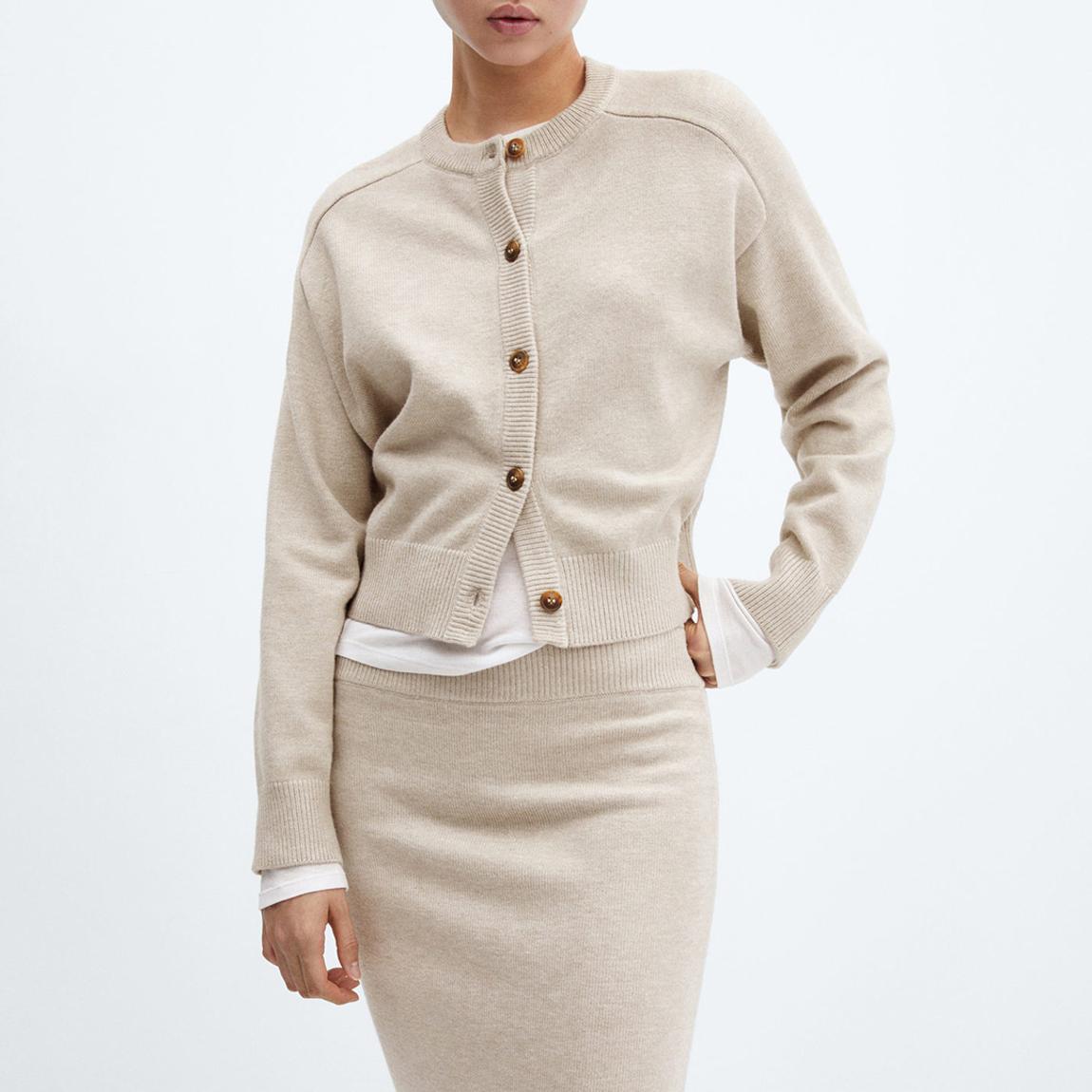 Light/Pastel Grey Decorative Seams Cardigan main product photo