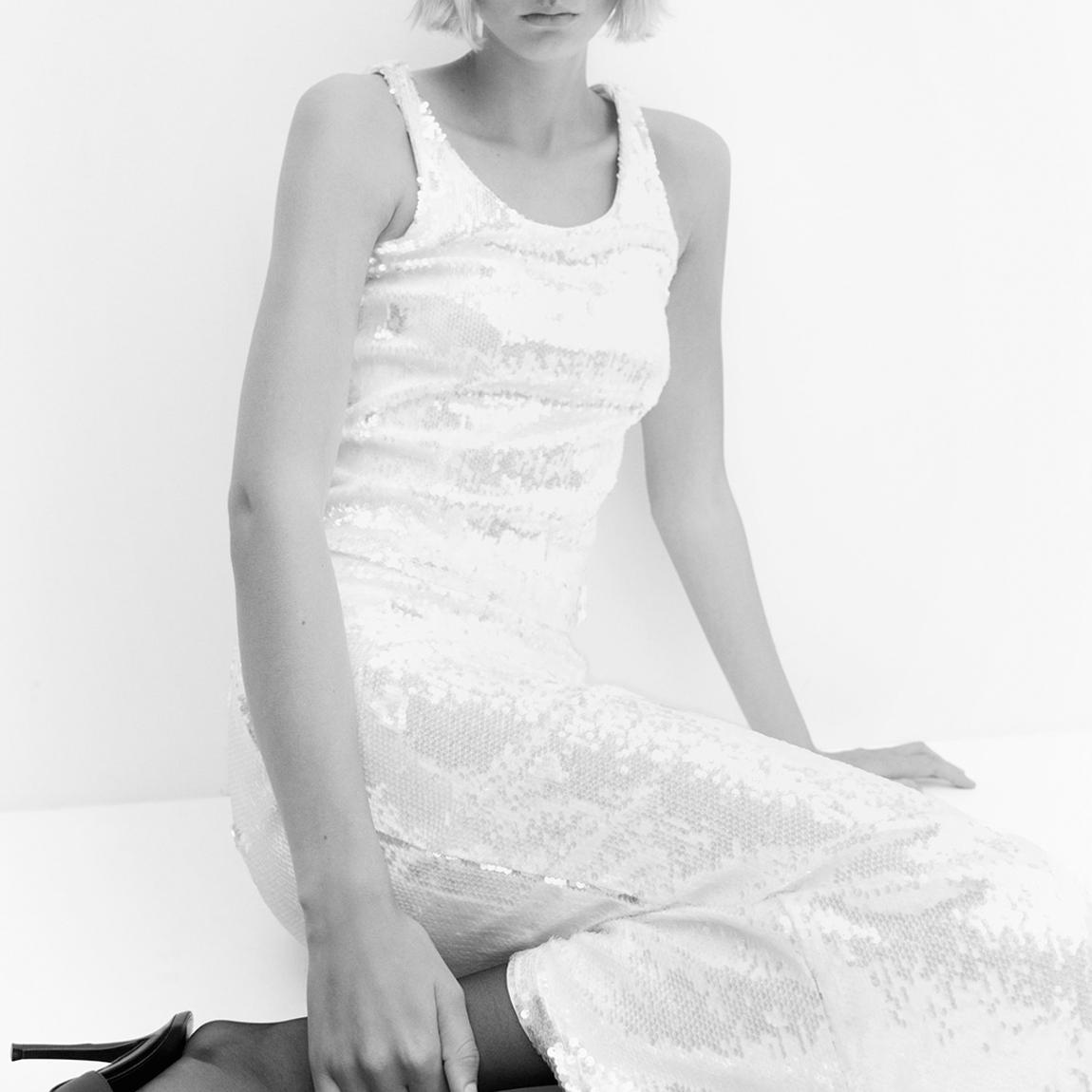 White Sequin Vest Top main product photo