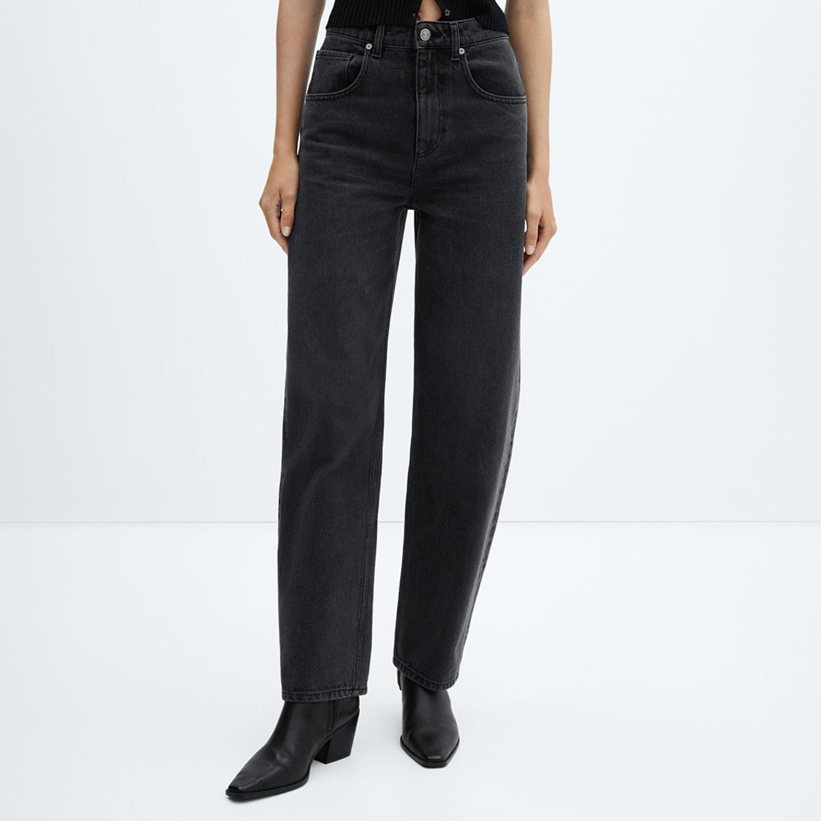 Mango Black Denim High-Waist Balloon Jeans - BrandAlley