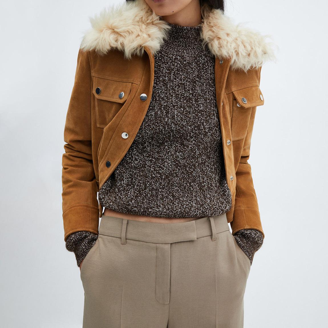 Brown High Neck Knitted Jumper main product photo