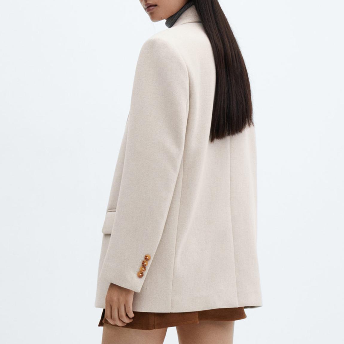 Ecru Structured Wool Blazer main product photo
