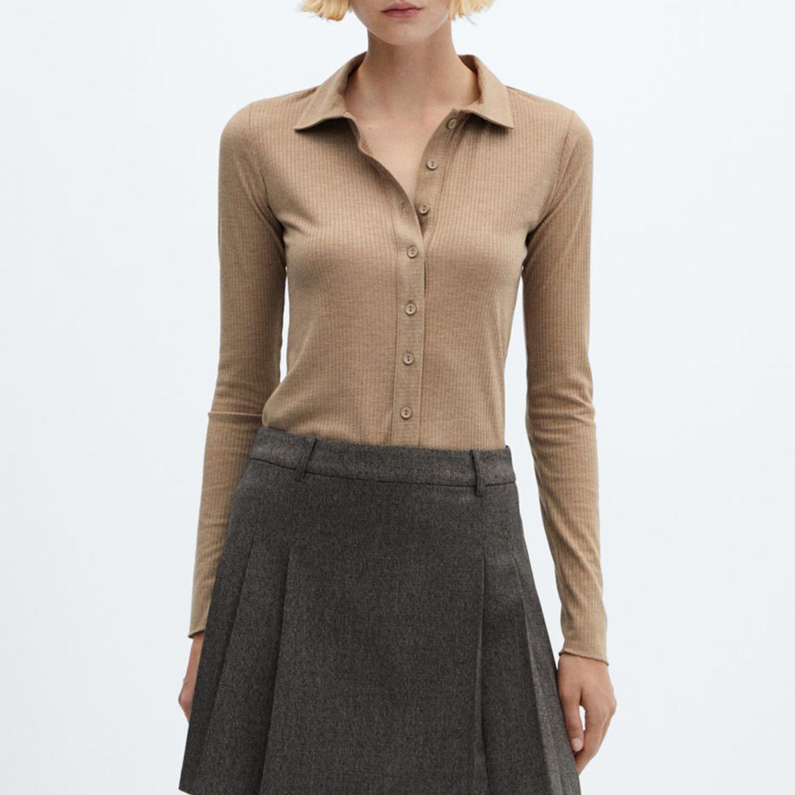 Brown Rib-Knit Shirt main product photo