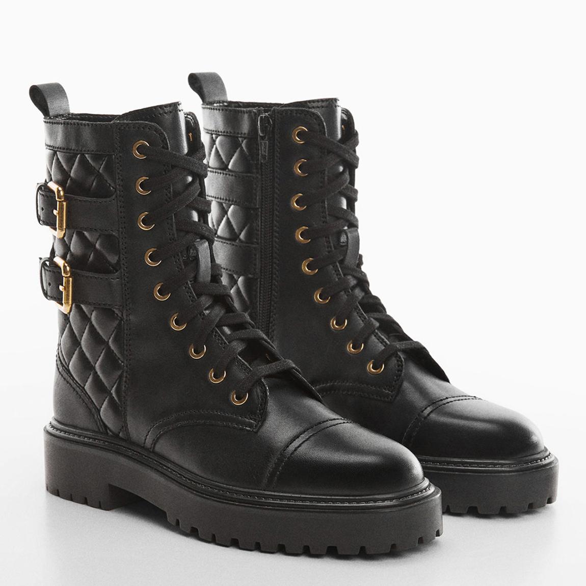 Black Military Leather Ankle Boots main product photo