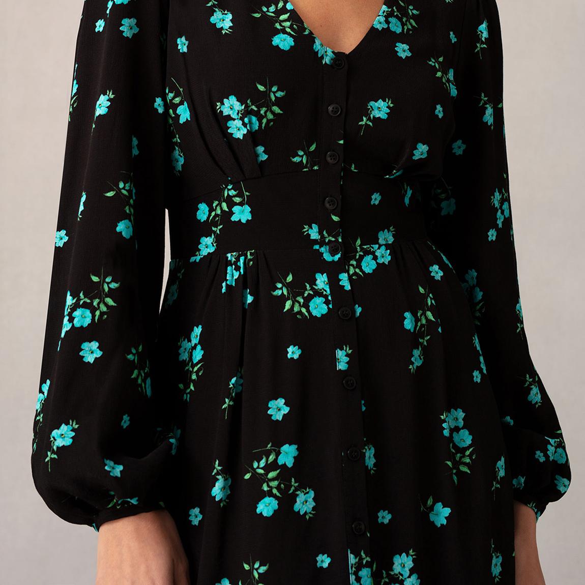 Blue and Black Cluster Midi Dress main product photo