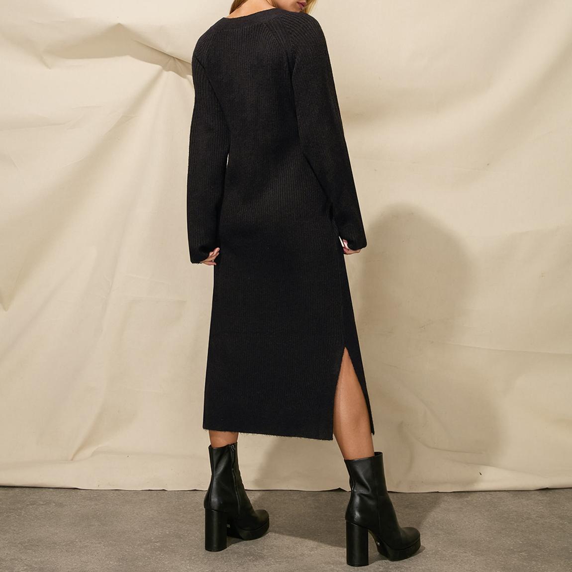 Knit V Neck Midi Dress main product photo