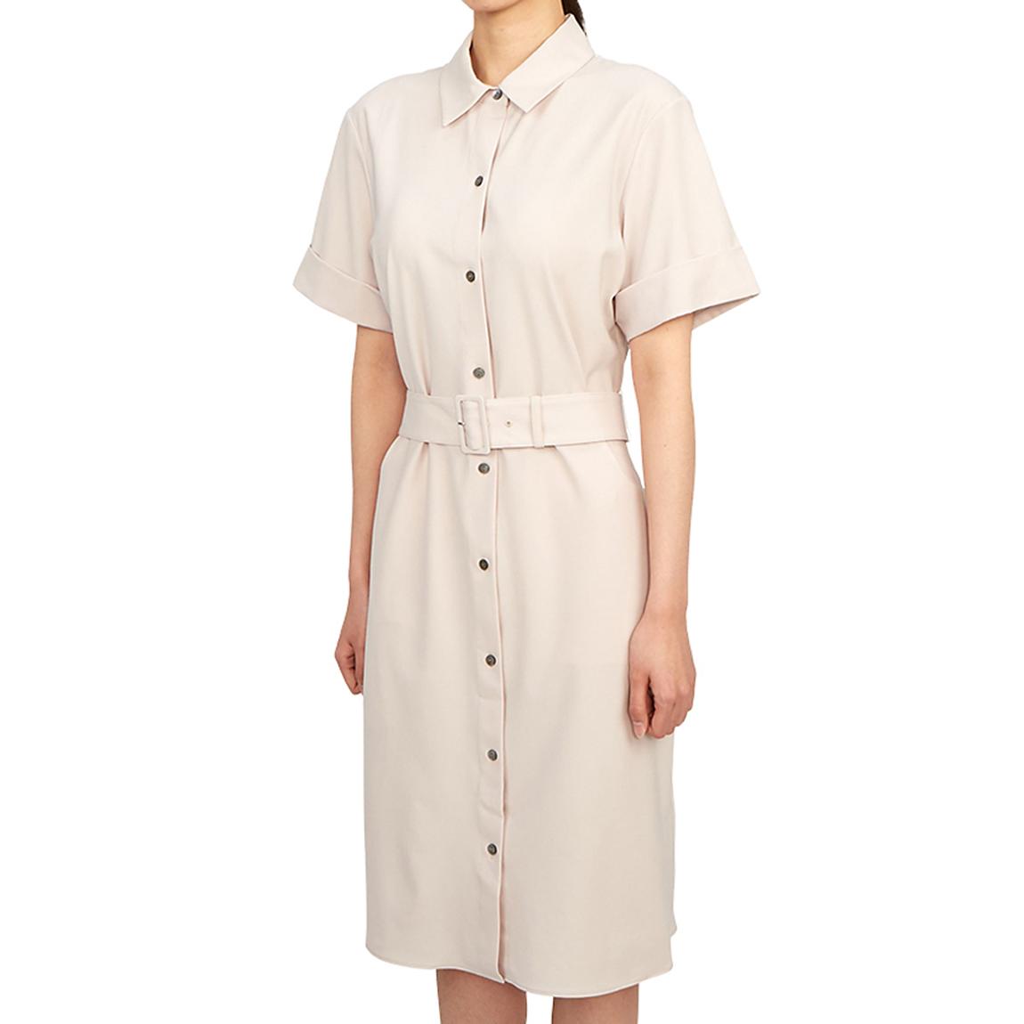 Sand Belted Wool Blend Dress main product photo