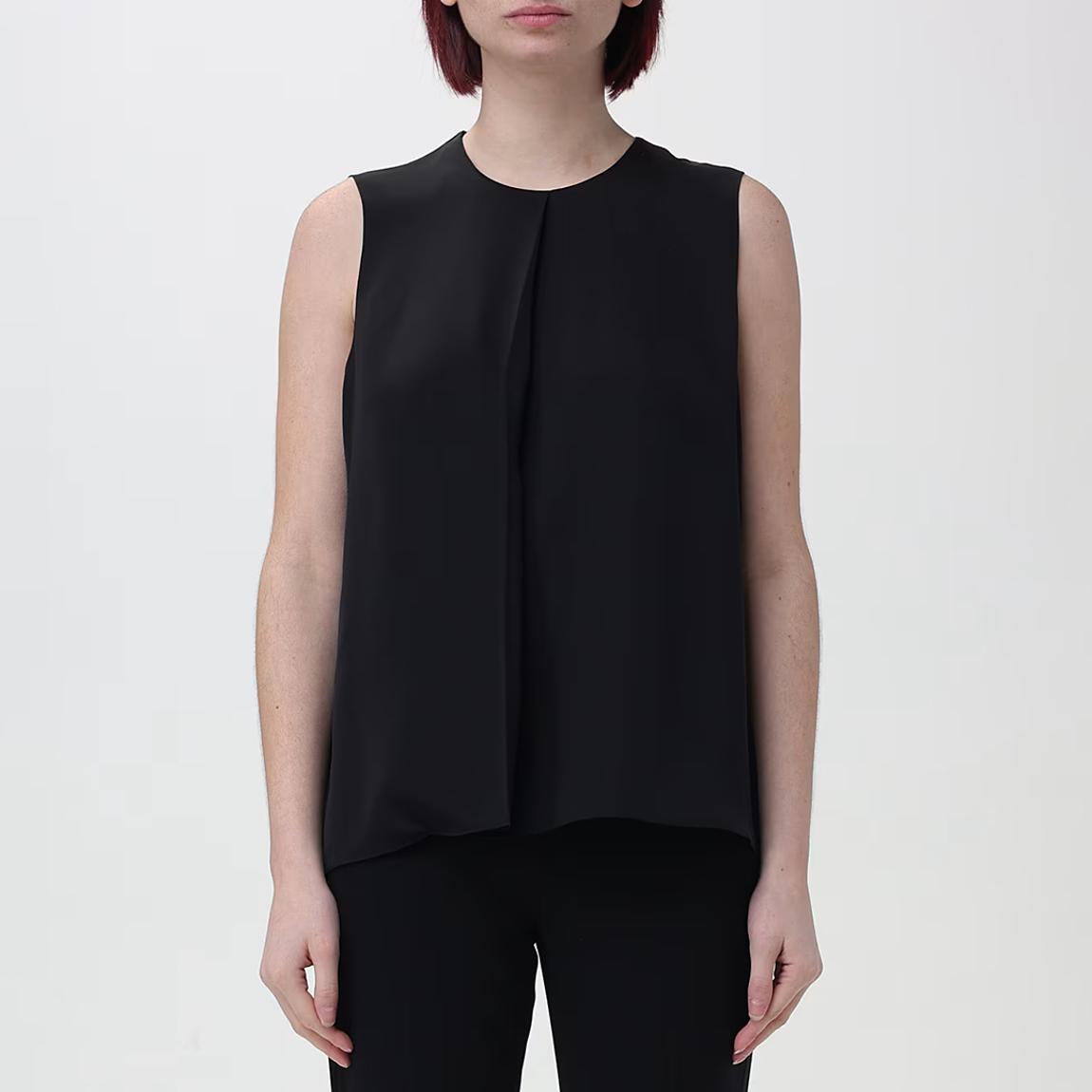 Black Straight Silk Top main product photo