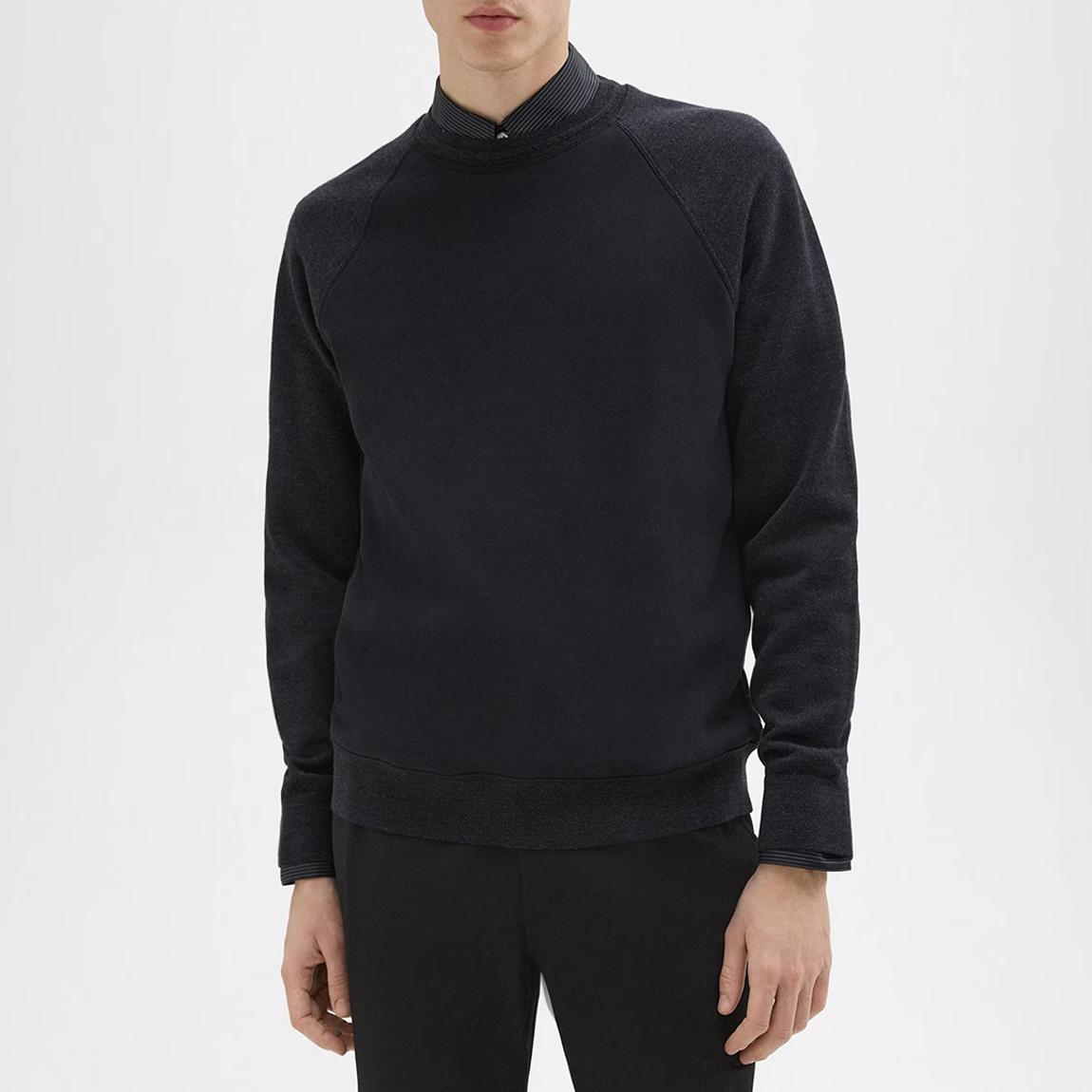 Black Crew Neck Ribbed Sweatshirt main product photo