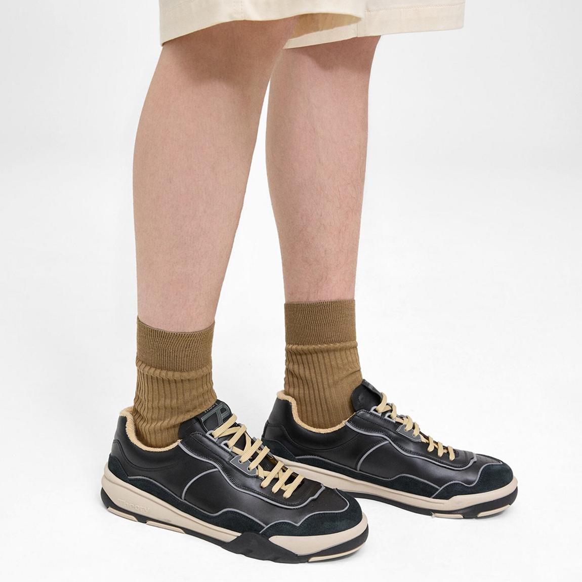 Black Contrast Leather Trainers main product photo