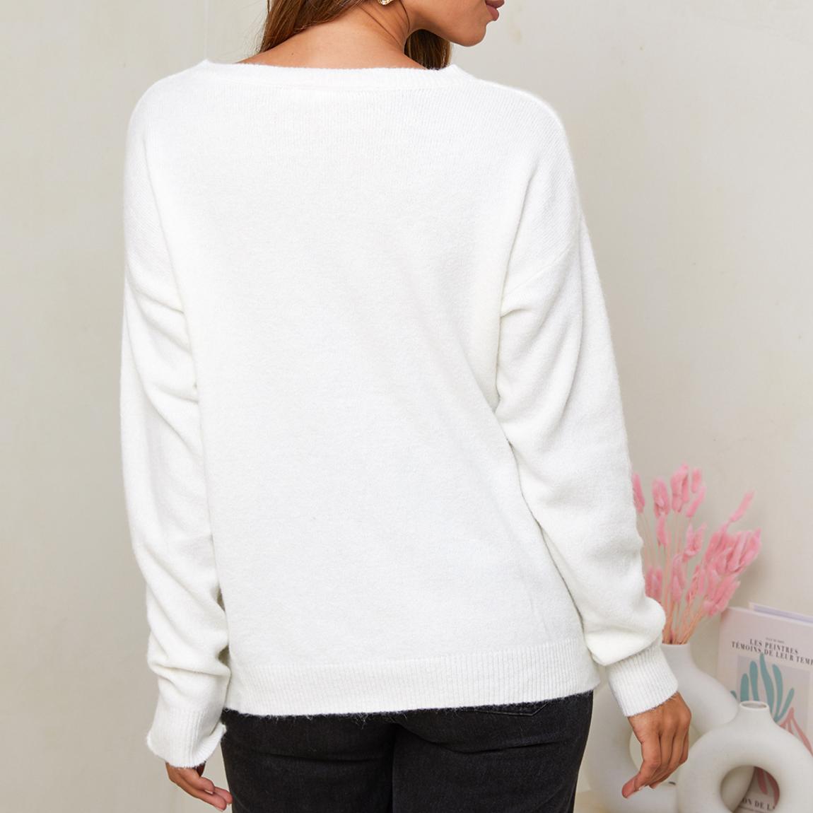 Ecru Cashmere Blend Round Neck Jumper main product photo