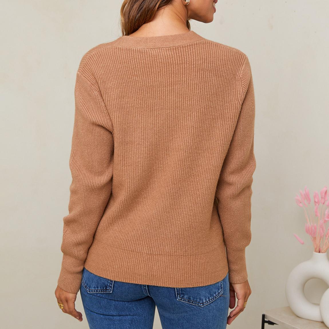 Camel Cashmere Blend Button Cardigan main product photo