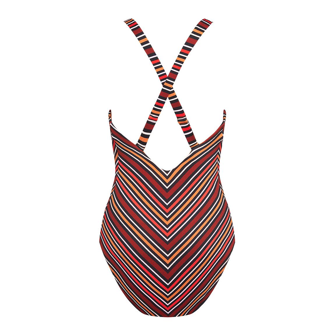 Black Bedouin Stripe Low Plunge Swimsuit main product photo