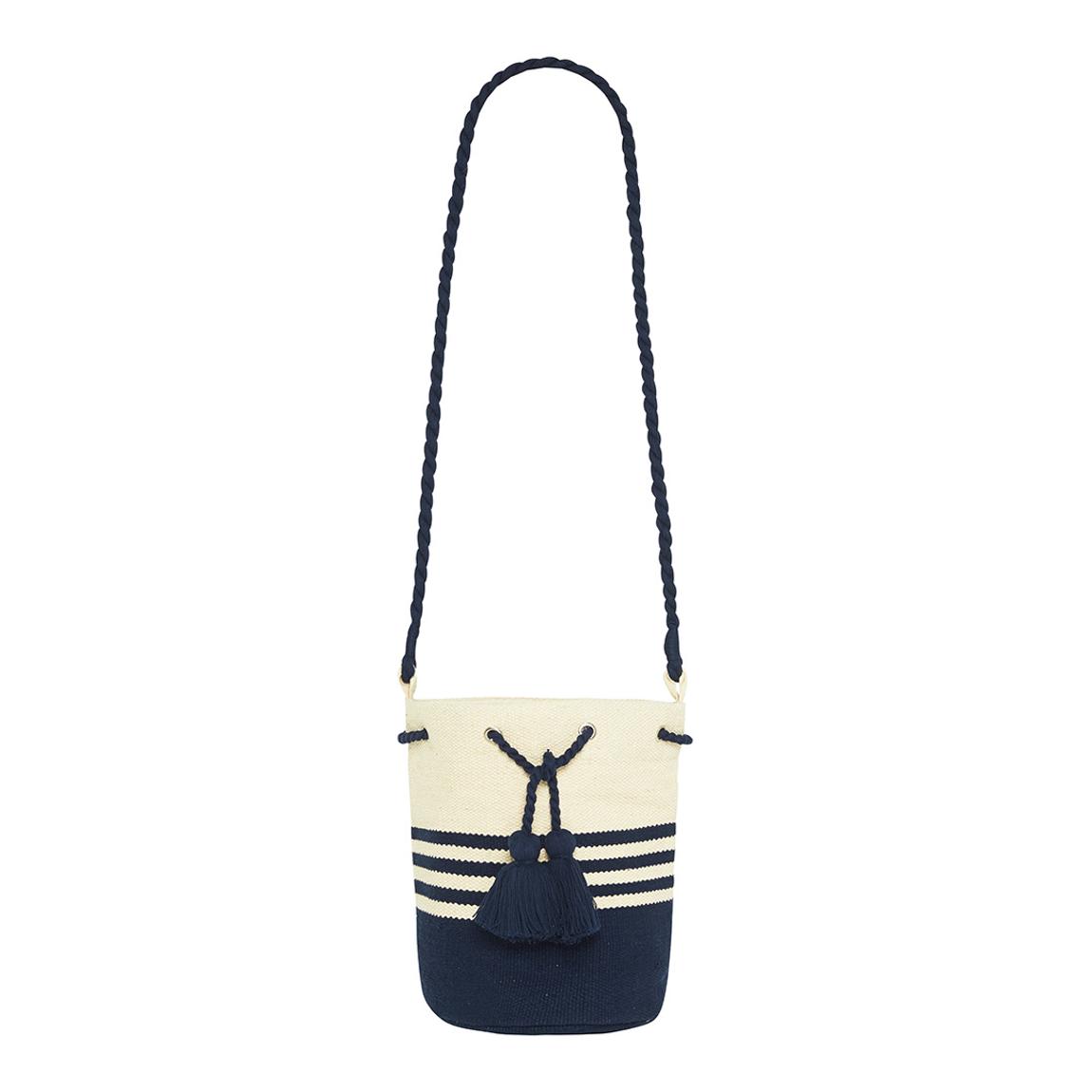 Indigo Blue Stripe Bucket Bag main product photo