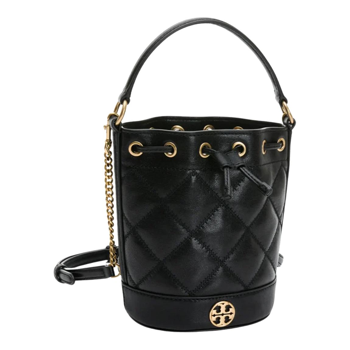 Black Willa Matte Mini Quilted Bucket Bag main product photo