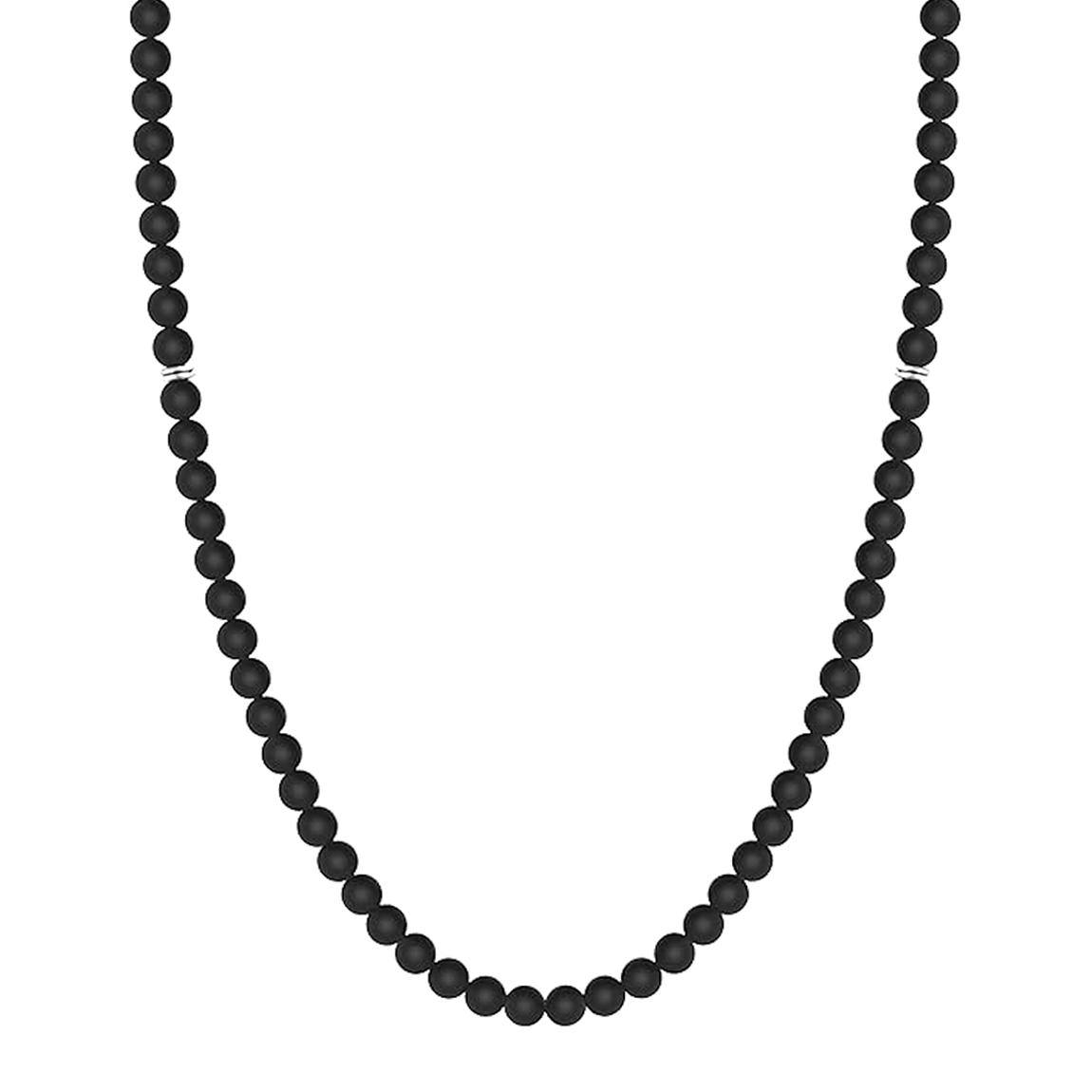 Silver Black Onyx Modern Necklace main product photo