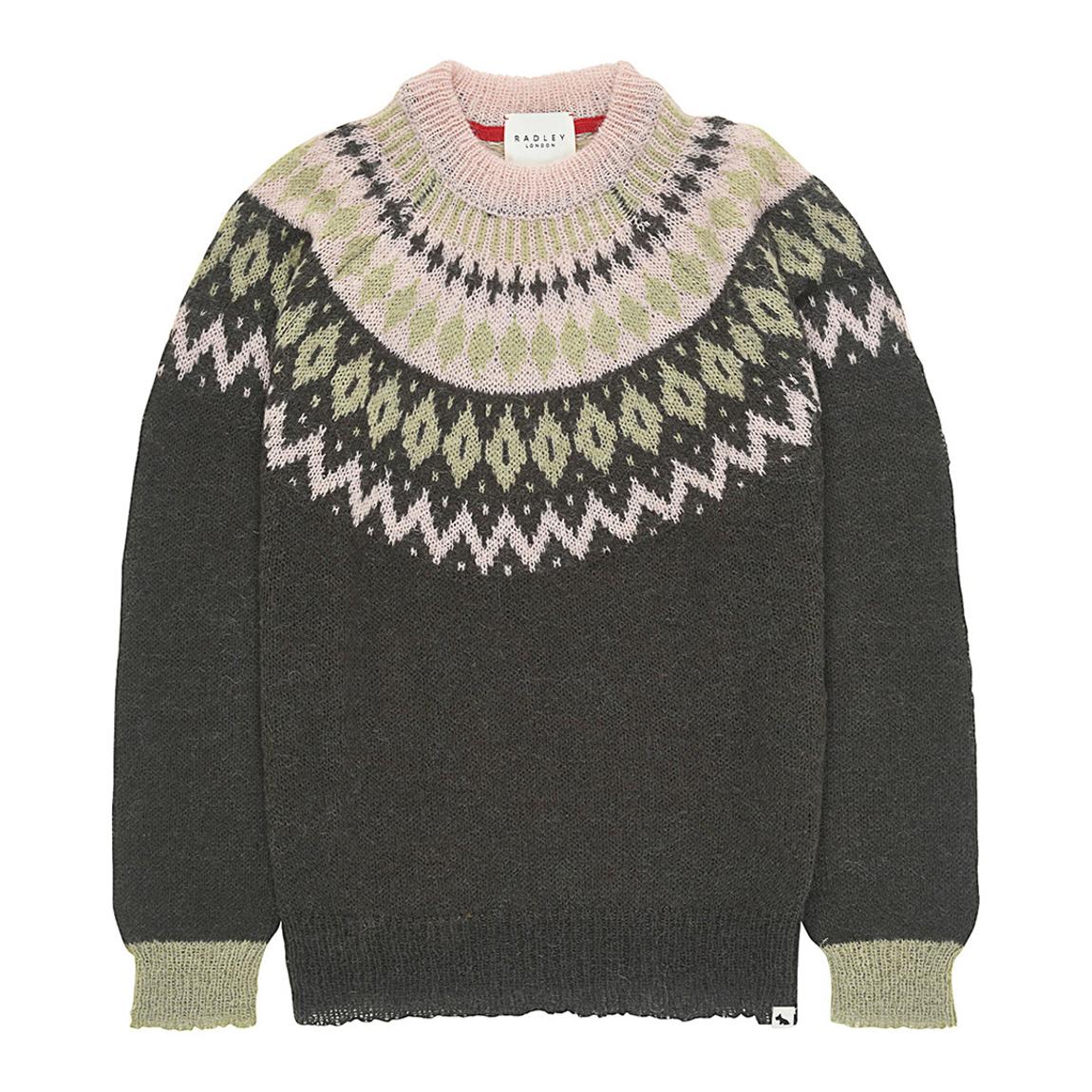 Green Brus Hed Fair Isle Yoke Jumper main product photo