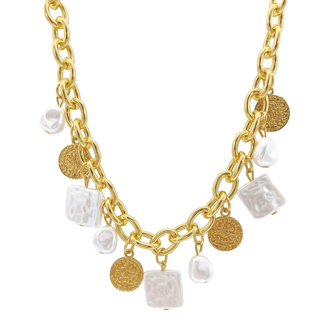 18K Gold Charm Pearl Necklace main product photo