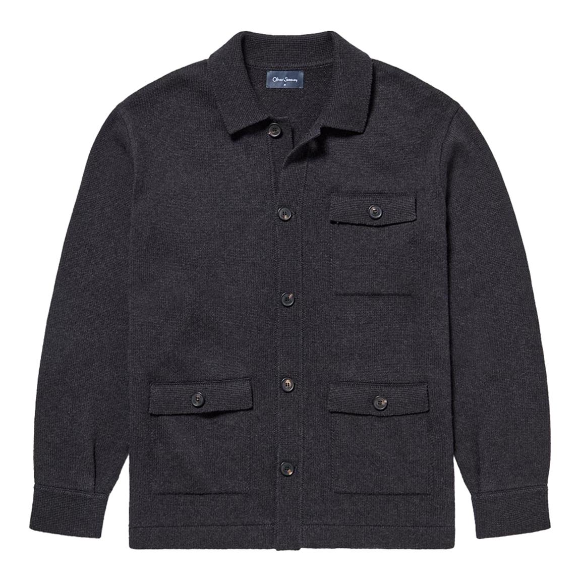 Charcoal Brecon Wool Blend Overshirt main product photo