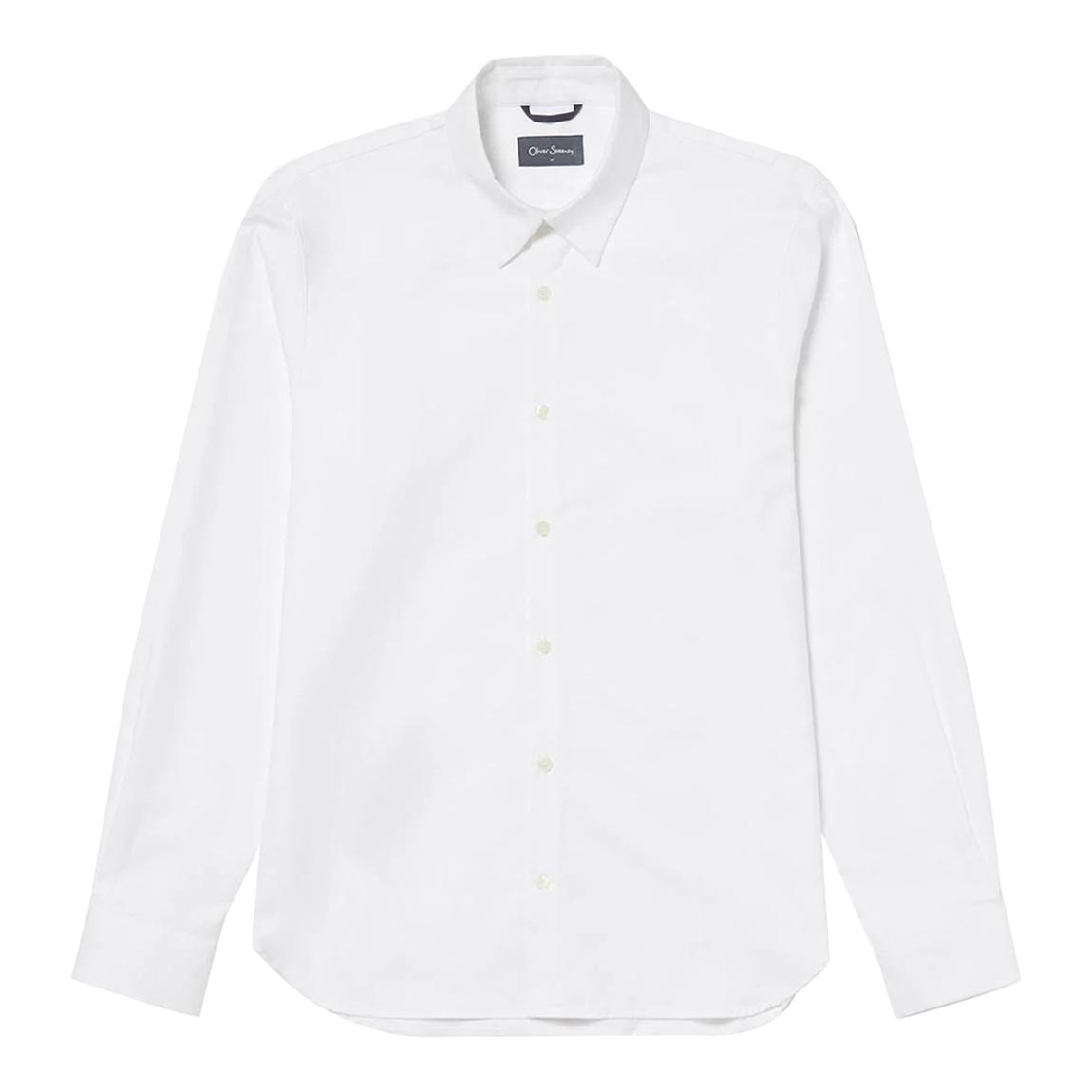 White Dunmore Long Sleeve Cotton Shirt main product photo