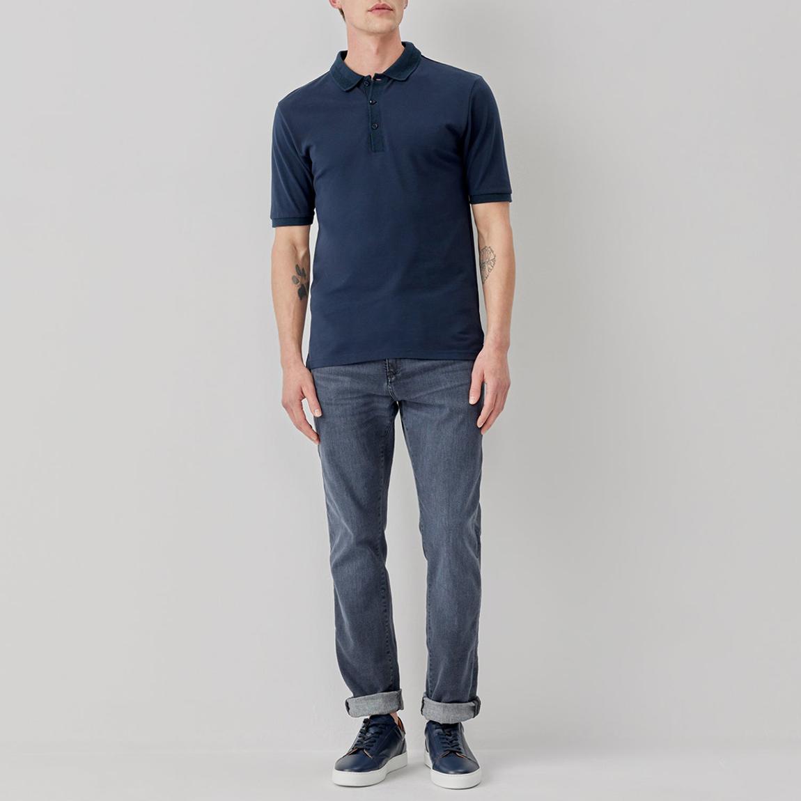 Navy Tralee Cotton Polo Shirt main product photo