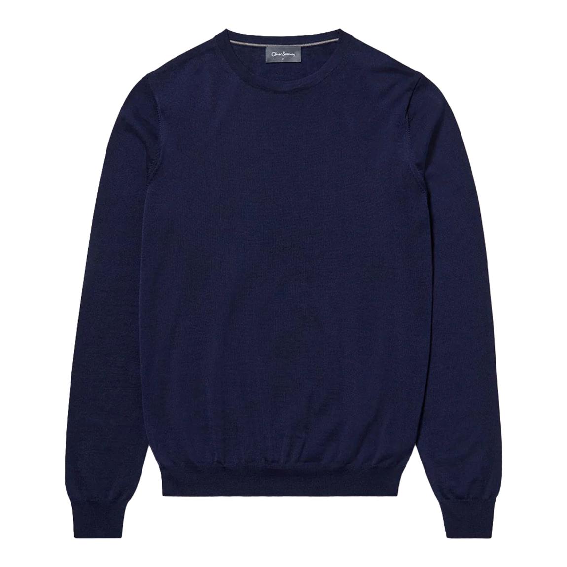 Navy Camber Merino Wool Jumper main product photo