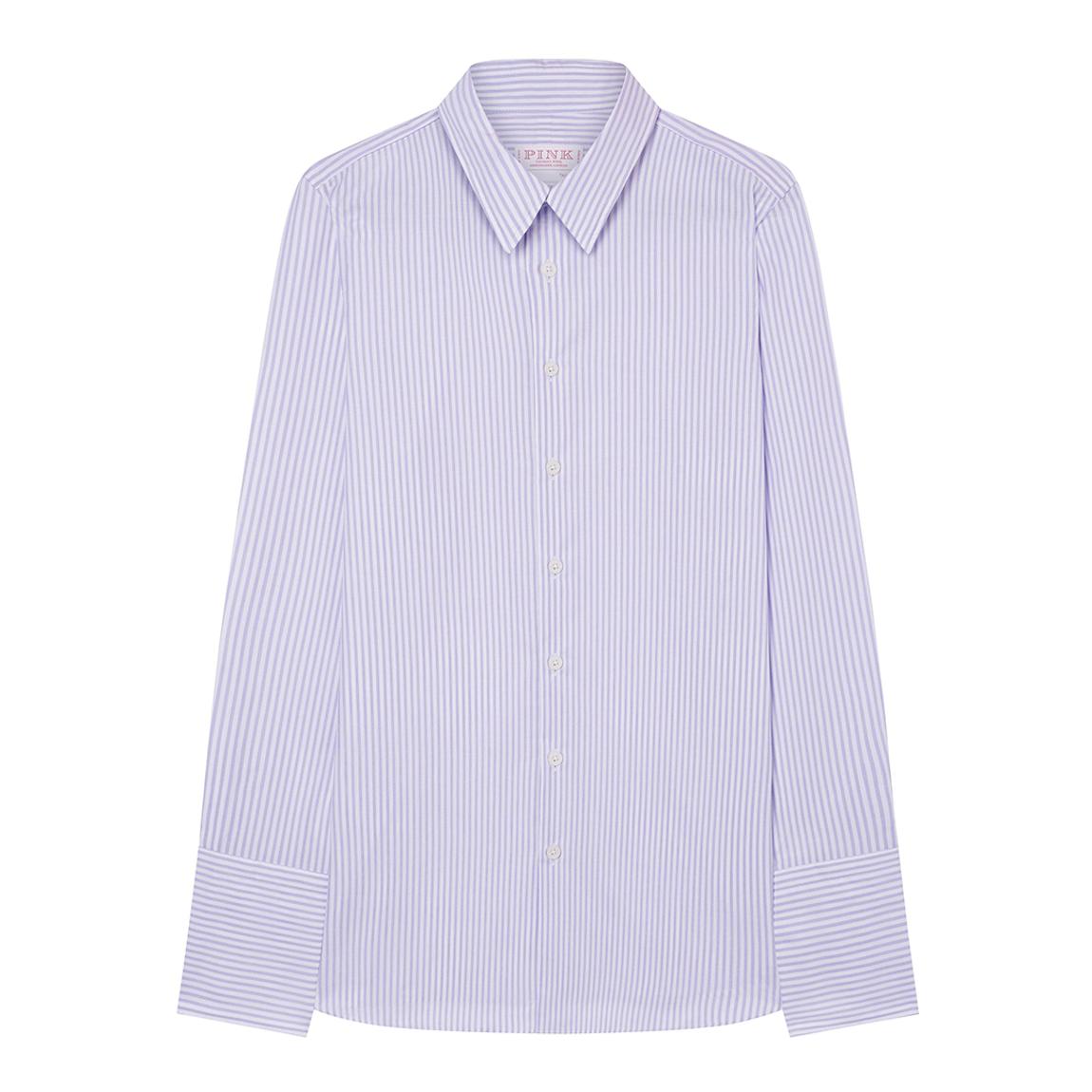 Purple/White Textured Stripe Tailored Cotton Shirt main product photo