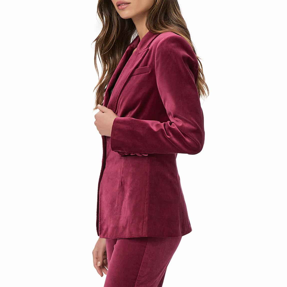 Burgundy Velvet Chelsee Blazer main product photo