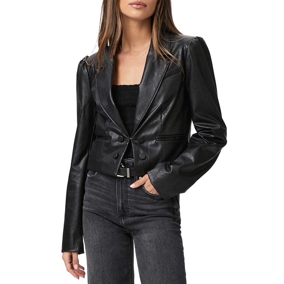 Black Argentina Faux Leather Blazer main product photo