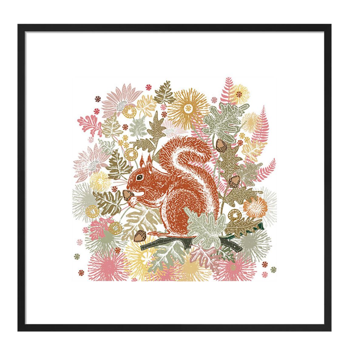 Woodland Nature 30x30cm Squirrel Framed Print main product photo